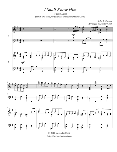 My Saviour First of All ( I Shall Know Him) (arr. Jenifer Cook)