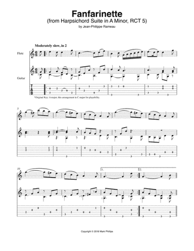 Fanfarinette (from Harpsichord Suite in A Minor, RCT 5) (arr. Mark Phillips)