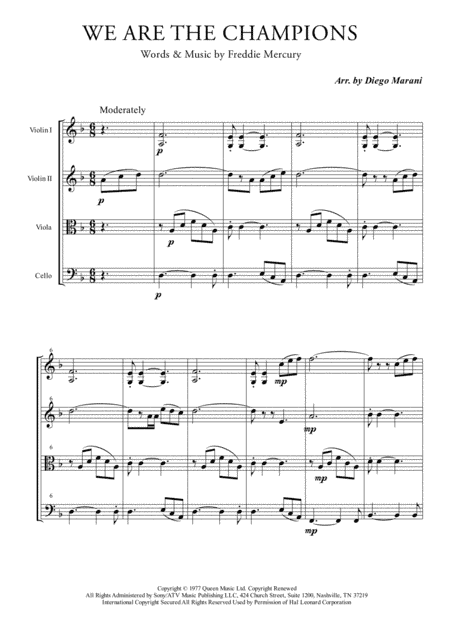 We Are The Champions (arr. Diego Marani)