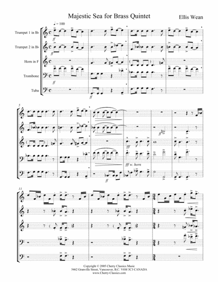 Majestic Sea Fanfare for Brass Quintet