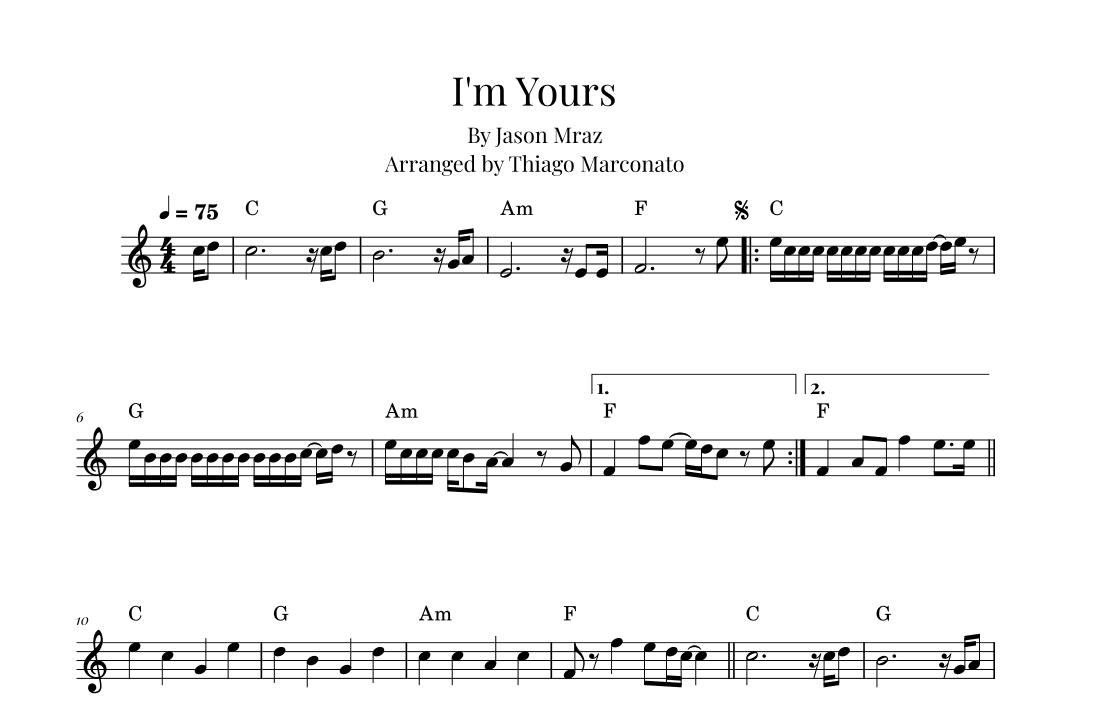 I'm Yours (arr. Thiago Marconato)