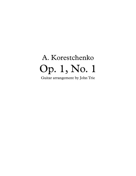 Opus 1. No. 1 - tab (arr. John Trie)