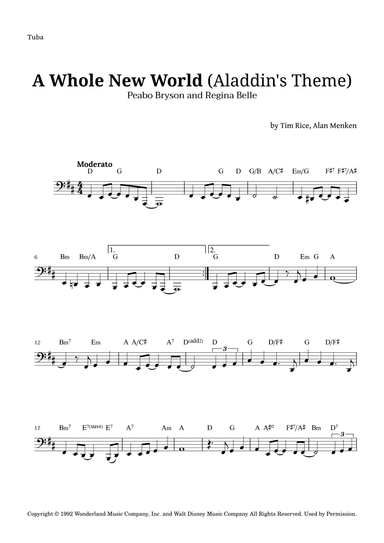 A Whole New World (aladdin's Theme) (arr. Langanho)