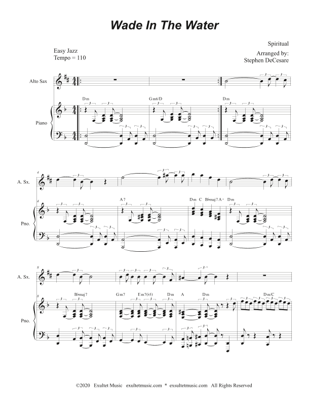 Wade In The Water (for Alto Saxophone and Piano) (arr. Stephen DeCesare)