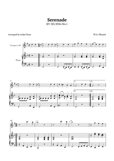 Serenade KV 101 250a No.1 (arr. André Nusa)