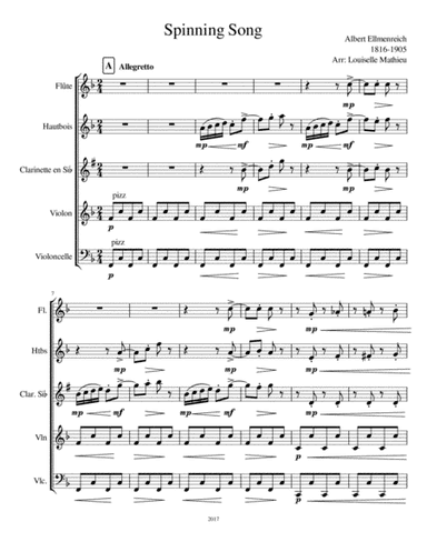 Spinning Song (arr. Louiselle Mathieu)
