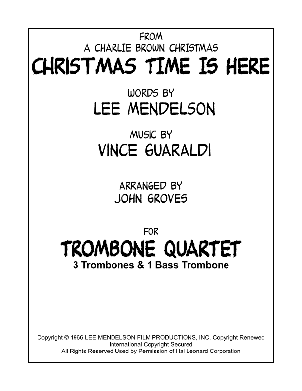 Christmas Time Is Here (arr. John Groves)