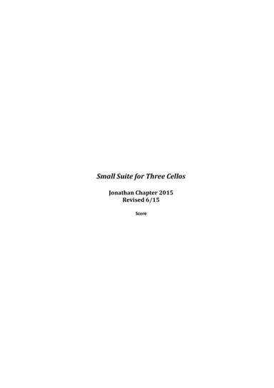 Small Suite for Three Cellos