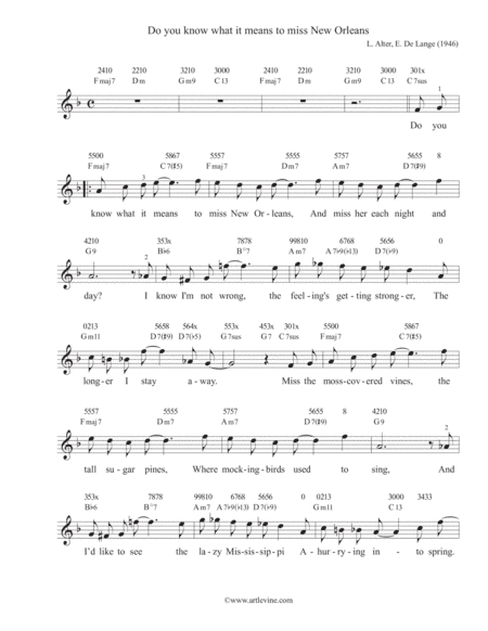 Do You Know What It Means To Miss New Orleans (arr. Art Levine)
