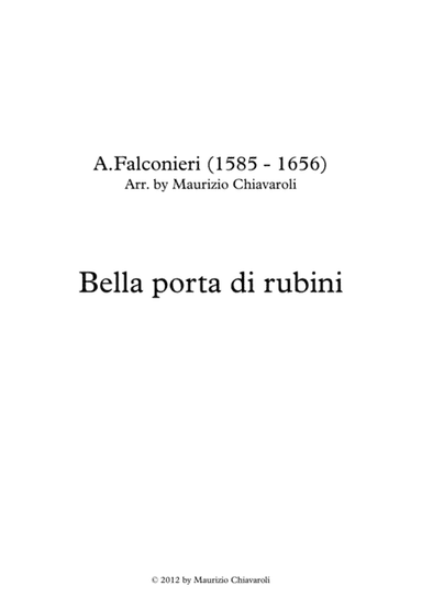 Bella porta di rubini (arr. Maurizio Chiavaroli)