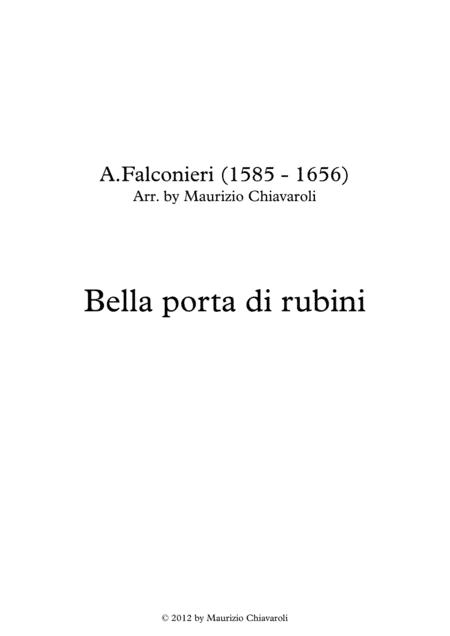 Bella porta di rubini (arr. Maurizio Chiavaroli)