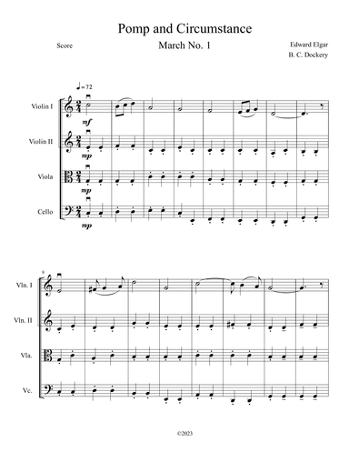 Pomp and Circumstance (String Quartet) (arr. B. C. Dockery)
