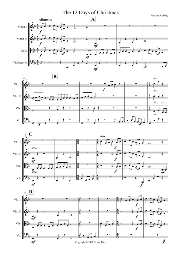 The 12 days of Christmas (arr. Kevin Riley)