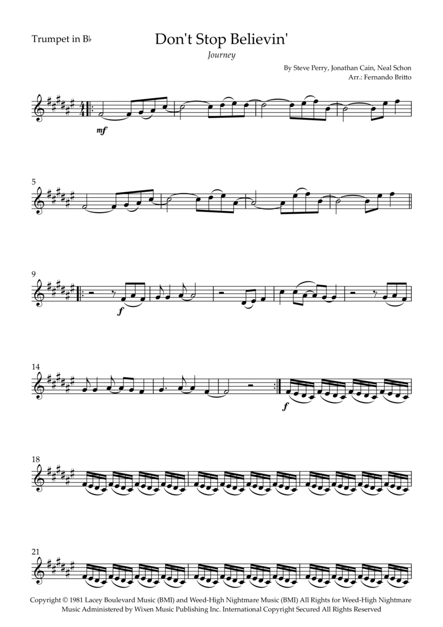 Don't Stop Believin' (arr. Fernando Britto)