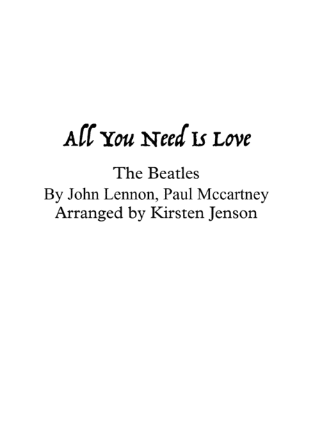 All You Need Is Love (arr. Kirsten Jenson)