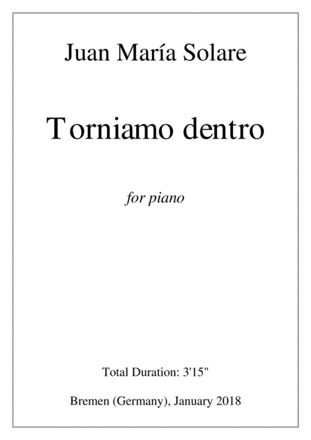 Torniamo dentro [piano solo]