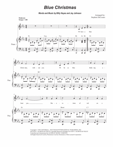 Blue Christmas (arr. Stephen DeCesare)