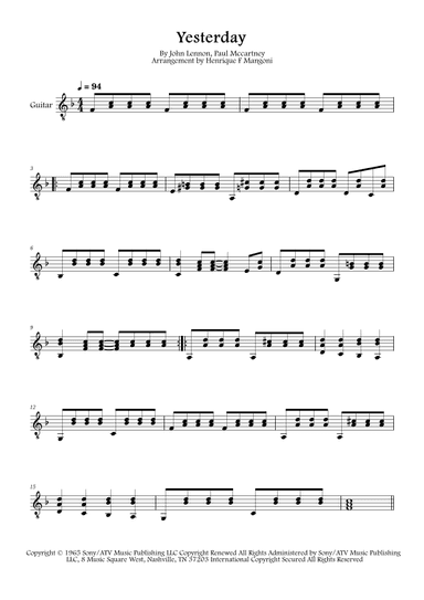 Yesterday (arr. Henrique F Mangoni)