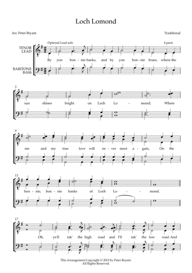 Loch Lomond (arr. Peter Bryant)