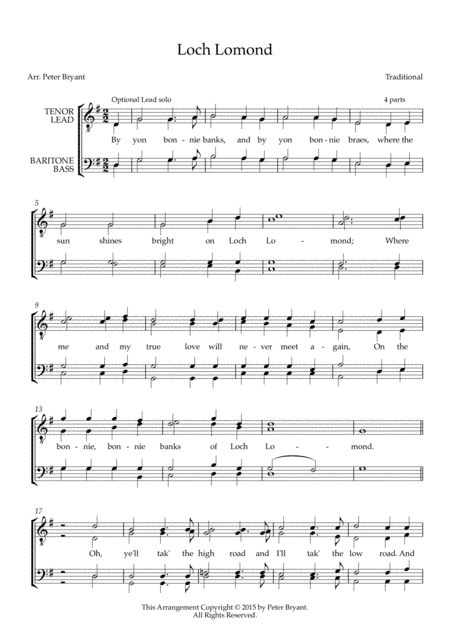 Loch Lomond (arr. Peter Bryant)