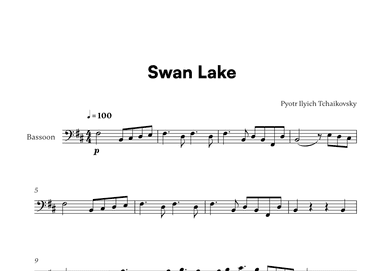 Tchaikovsky - Swan Lake Theme (for Bassoon Solo) (arr. Cadenza Editions)