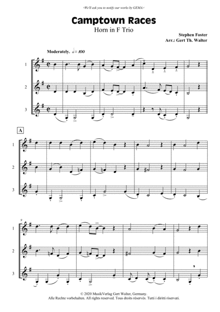 Camptown Races (arr. Gert Th. Walter)