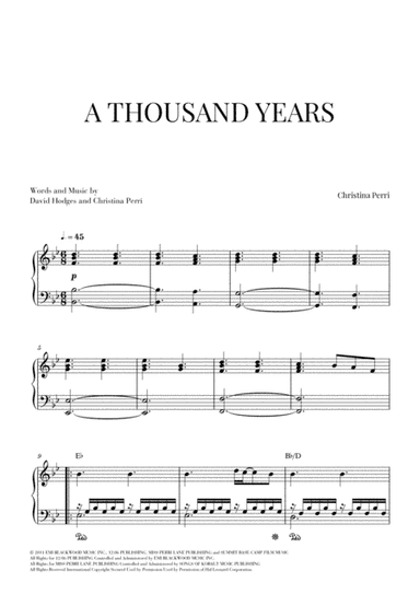 A Thousand Years (arr. Cadenza Editions)
