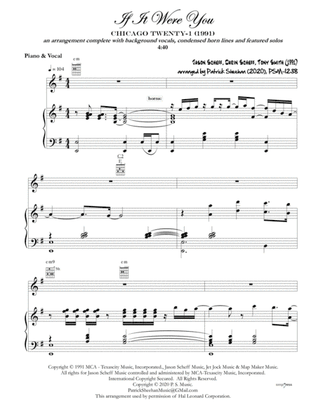 If It Were You (arr. Patrick Sheehan)