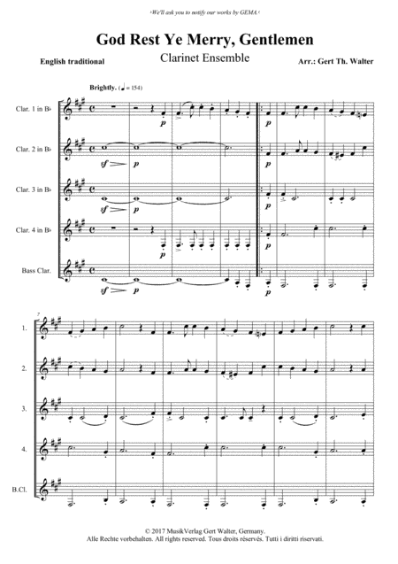 God Rest Ye Merry, Gentlemen (arr. Gert Th. Walter)