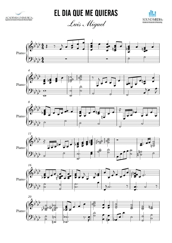 El Dia Que Me Quieras (arr. Unimusic Academy (Academia Unimusica))