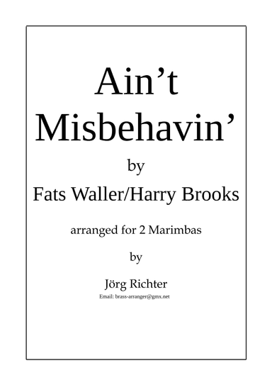 Ain't Misbehavin' (arr. Jörg Richter)