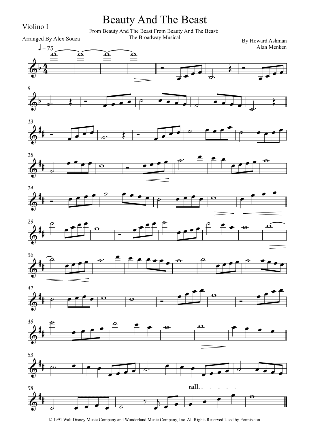 Beauty And The Beast (arr. Alex Souza)