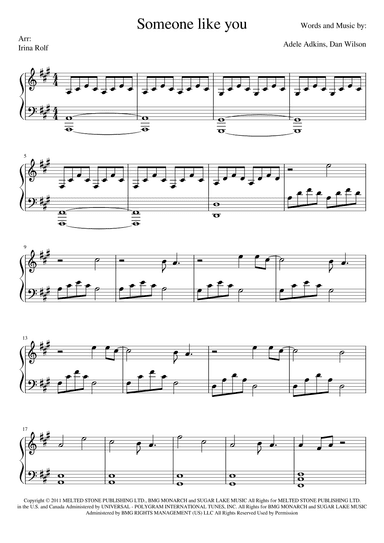 Someone Like You (arr. Irina Rolf)