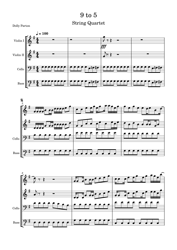 9 To 5 (working The 9 To 5) (arr. Zuzu Davis)