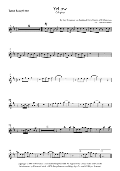 Yellow (arr. Fernando Britto)