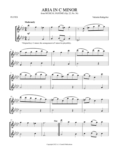Aria in C Minor (from Musical Pastime) (arr. Mark Phillips)