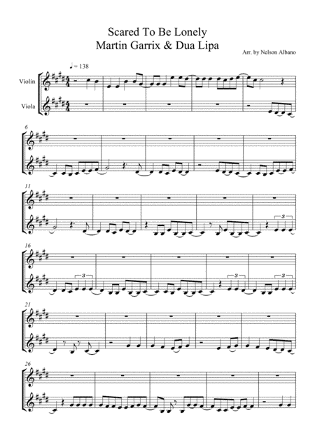 Scared To Be Lonely (arr. Nelson Albano)