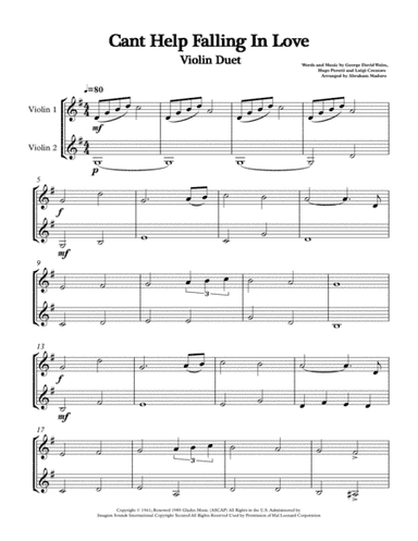Can't Help Falling In Love (arr. Abraham Maduro)