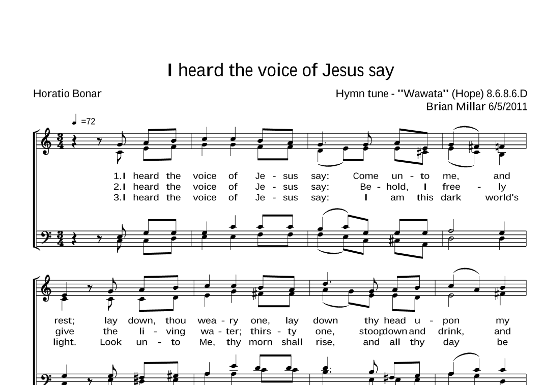 I heard the voice of Jesus say