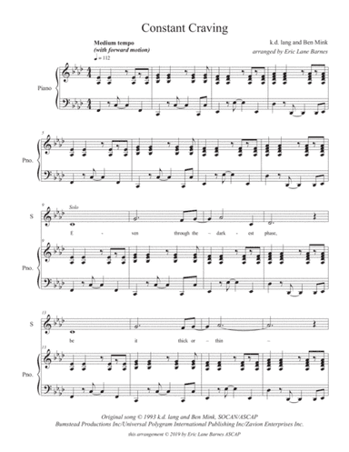 Constant Craving (arr. Eric Lane Barnes)