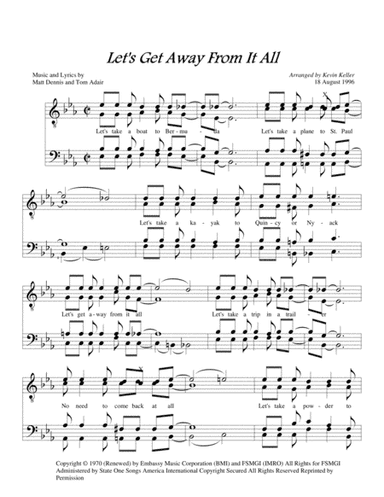 Let's Get Away From It All (arr. Kevin Keller)