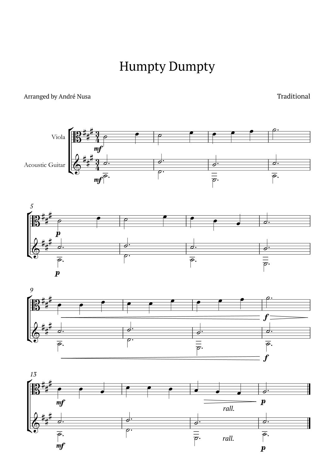 Humpty Dumpty (arr. André Nusa)