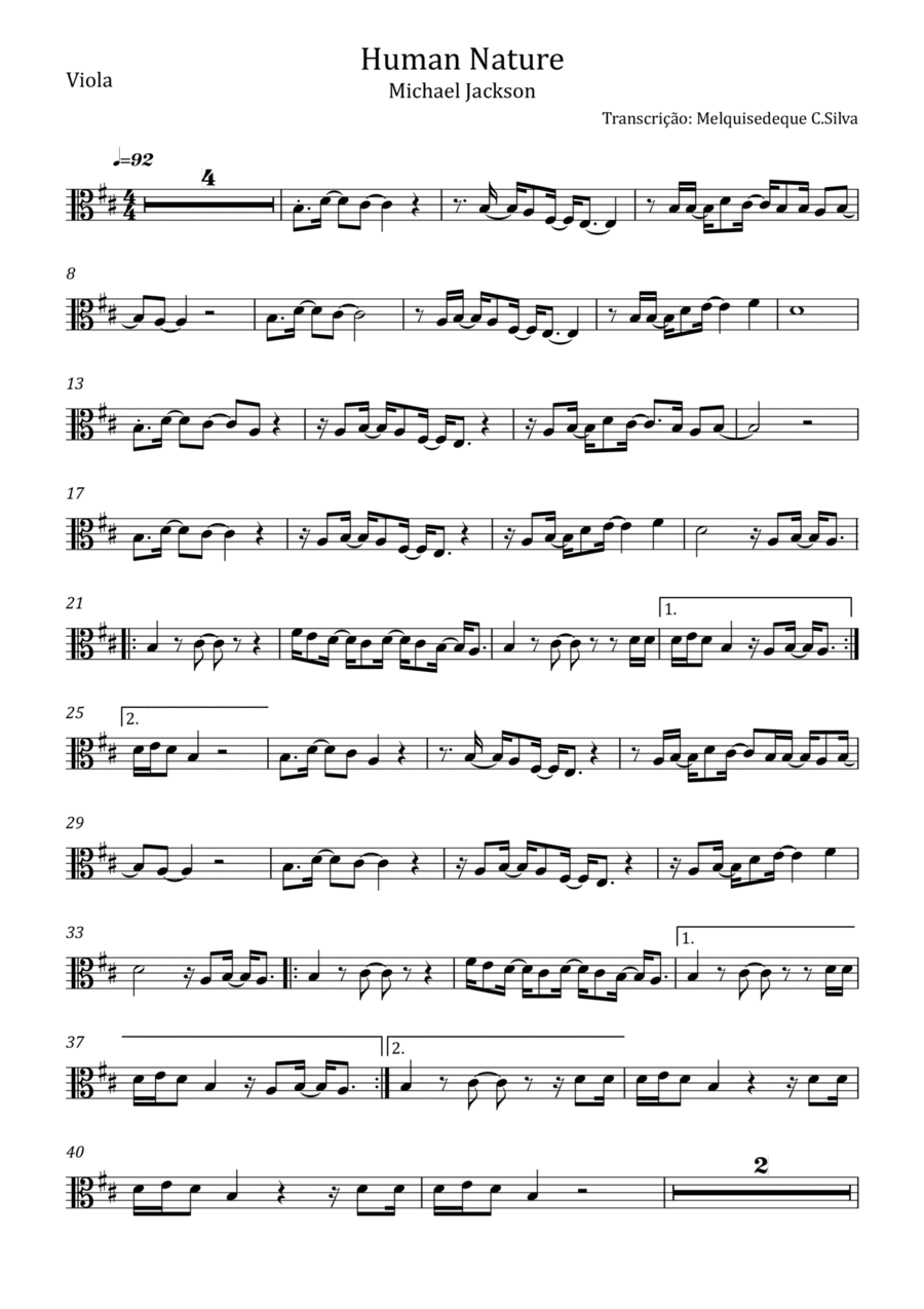 Human Nature (arr. Melquisedeque C.Silva)