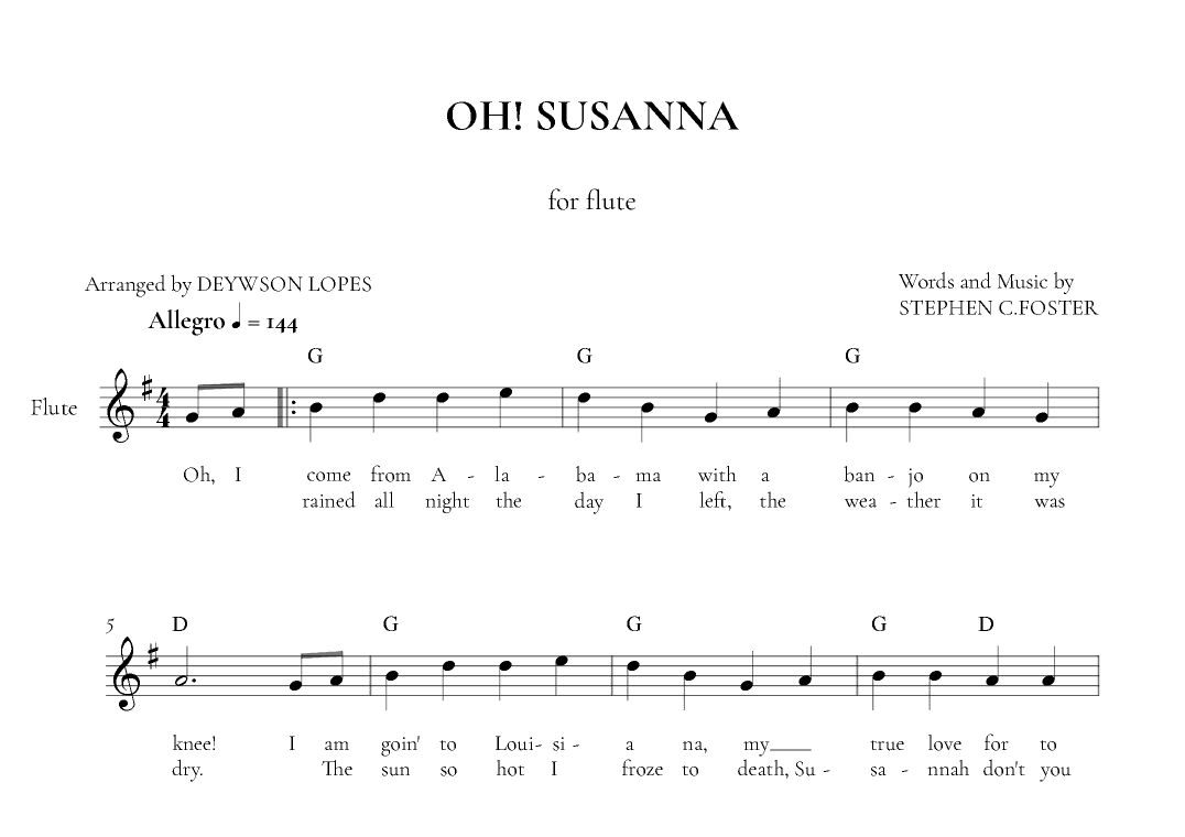 Oh! Susanna (arr. Deywson Lopes)