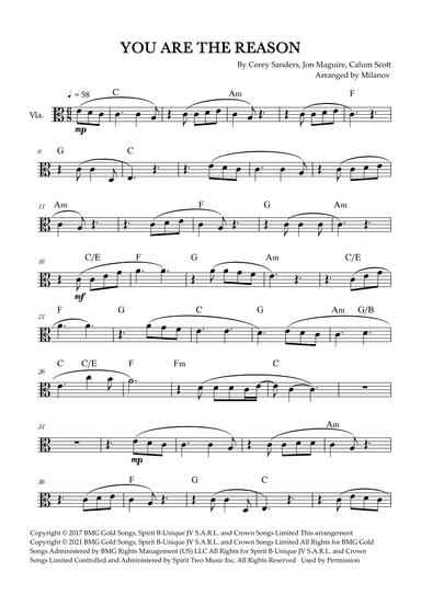 You Are The Reason (arr. Milanov)
