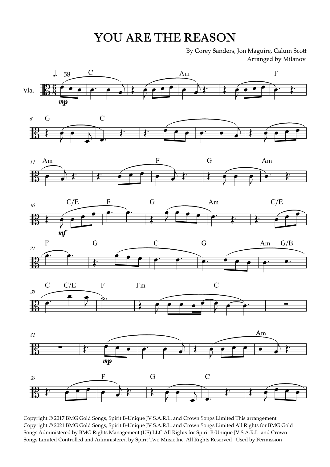 You Are The Reason (arr. Milanov)