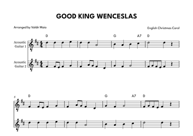 Good King Wenceslas - Acoustic Guitar Duet (arr. Valdir Maia)