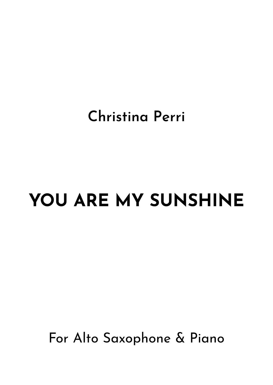 You Are My Sunshine (arr. Jireh J.)