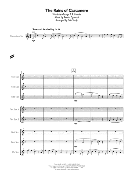 The Rains Of Castamere (arr. Seb Skelly)