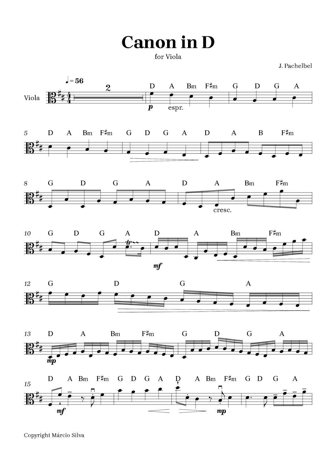 Canon in D (arr. Márcio Silva)